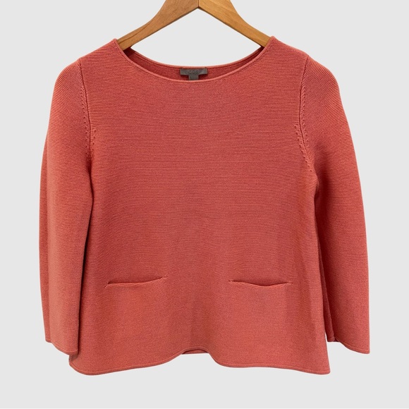 COS Wool Knit Salmon Color Boat Neck Sweater S ($140) - Picture 1 of 5